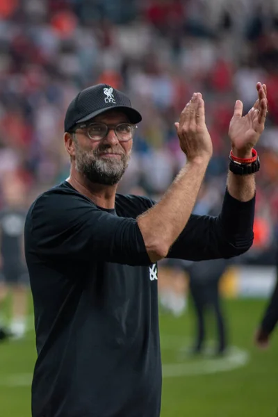 Istanbul Turquie Août 2019 Jurgen Klopp Entraîneur Manager Liverpool Célèbre — Photo