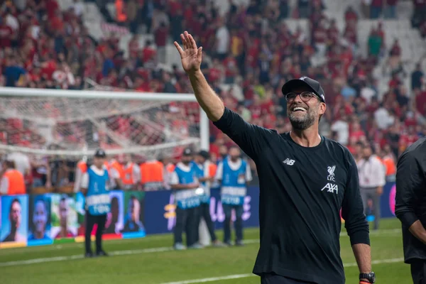 Istambul Turquia Agosto 2019 Jurgen Klopp Treinador Liverpool Final Jogo — Fotografia de Stock