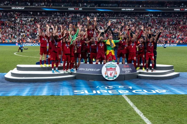 Istanbul Turkey Srpna 2019 Liverpool Slaví Uefa Super Cup — Stock fotografie