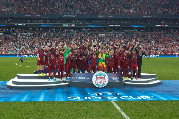 Istanbul Turkey Srpna 2019 Liverpool Slaví Uefa Super Cup — Stock fotografie