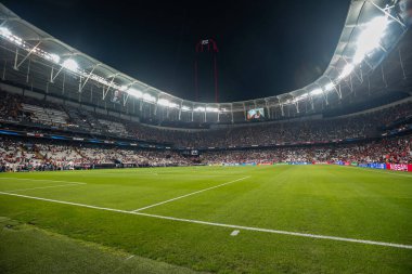 ISTANBUL, TURKEY - AUGUST 14, 2019: Vodafone Arena during the football match of the UEFA Super Cup Liverpool - Chelsea clipart