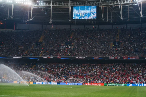 Istanbul Turkey Augight 2019 Uefa 슈퍼컵 리버풀 첼시의 경기중에 아레나 — 스톡 사진