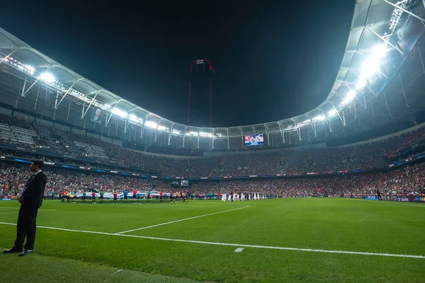Istanbul Turkey Augight 2019 Uefa 슈퍼컵 리버풀 첼시의 경기중에 아레나 — 스톡 사진