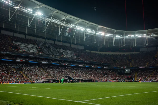 Istanbul Turkey Augight 2019 Uefa 슈퍼컵 리버풀 첼시의 경기중에 아레나 — 스톡 사진