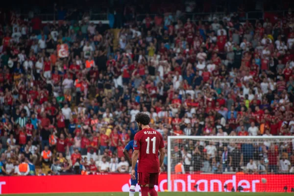 Istanbul Turkey 2019年8月14日 Uefaスーパーカップリバプールのサッカー試合中にボーダフォンアリーナでリバプールFcのファン チェルシー — ストック写真