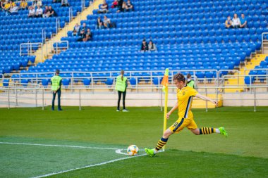KHARKIV, UKRAINE - 5 Mayıs 2019: PFL Metallist-1925 Futbol Maçı