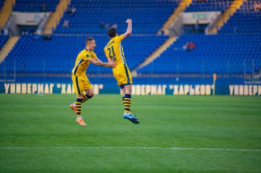 KHARKIV, UKRAINE - 5 Mayıs 2019: PFL Metallist-1925 Futbol Maçı