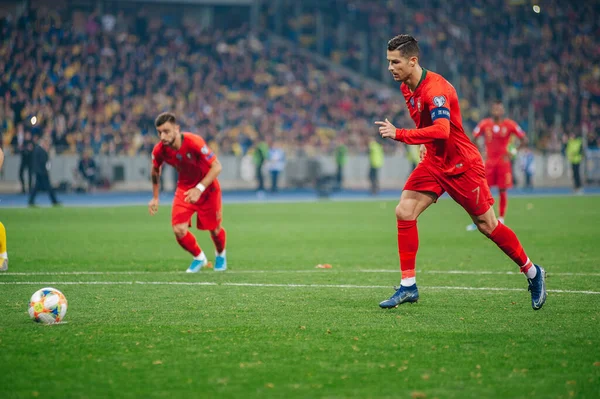 Kiev Oekraïne Oktober 2019 Cristiano Ronaldo Tijdens Wedstrijd Van Euro — Stockfoto