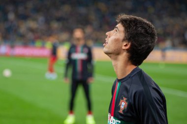 Kyiv, Ukrayna - 14 Ekim 2019: EURO 2020 eleme maçından önce Joao Felix.