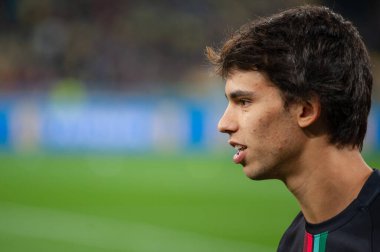 Kyiv, Ukrayna - 14 Ekim 2019: EURO 2020 eleme maçından önce Joao Felix.