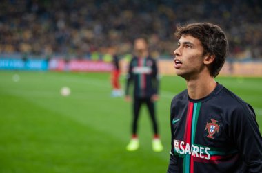 Kyiv, Ukrayna - 14 Ekim 2019: EURO 2020 eleme maçından önce Joao Felix.