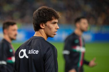 Kyiv, Ukrayna - 14 Ekim 2019: EURO 2020 eleme maçından önce Joao Felix.