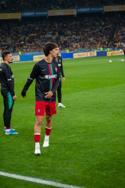 Kyiv, Ukrayna - 14 Ekim 2019: EURO 2020 eleme maçından önce Joao Felix.