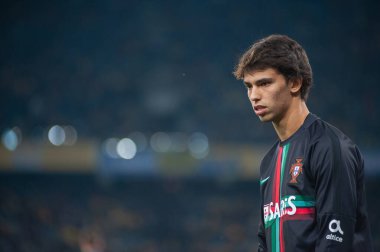 Kyiv, Ukrayna - 14 Ekim 2019: EURO 2020 eleme maçından önce Joao Felix.