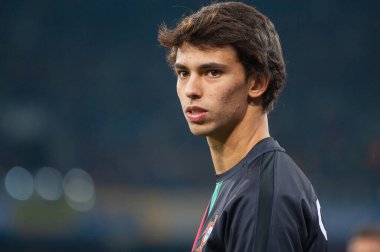 Kyiv, Ukrayna - 14 Ekim 2019: EURO 2020 eleme maçından önce Joao Felix.