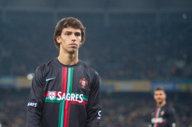 Kyiv, Ukrayna - 14 Ekim 2019: EURO 2020 eleme maçından önce Joao Felix.