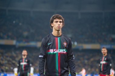 Kyiv, Ukrayna - 14 Ekim 2019: EURO 2020 eleme maçından önce Joao Felix.