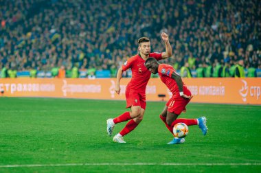 Kyiv, Ukrayna - 14 Ekim 2019: UEFA EURO 2020 ön eleme maçı sırasında profesyonel futbolcu Bruma