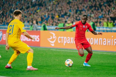 Kyiv, Ukrayna - 14 Ekim 2019: UEFA EURO 2020 ön eleme maçı sırasında profesyonel futbolcu Bruma