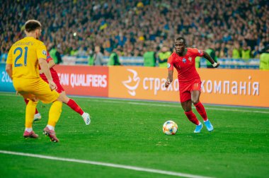 Kyiv, Ukrayna - 14 Ekim 2019: UEFA EURO 2020 ön eleme maçı sırasında profesyonel futbolcu Bruma