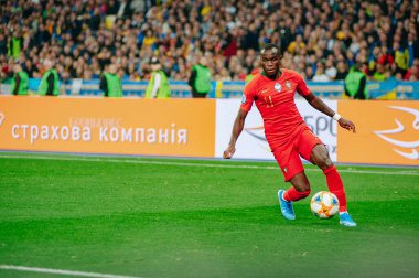 Kyiv, Ukrayna - 14 Ekim 2019: UEFA EURO 2020 ön eleme maçı sırasında profesyonel futbolcu Bruma