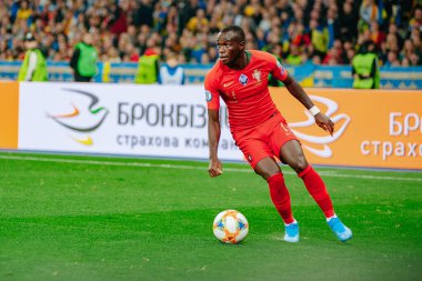 Kyiv, Ukrayna - 14 Ekim 2019: UEFA EURO 2020 ön eleme maçı sırasında profesyonel futbolcu Bruma