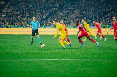Kyiv, Ukrayna - 14 Ekim 2019: UEFA EURO 2020 ön eleme maçı sırasında profesyonel futbolcu Bruma