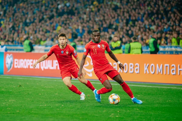 Kyiv, Ukrayna - 14 Ekim 2019: UEFA EURO 2020 ön eleme maçı sırasında profesyonel futbolcu Bruma