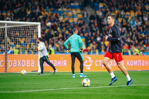 Kijów Ukraina Października 2019 Cristiano Ronaldo Kapitan Przodu Reprezentacji Portugalii — Zdjęcie stockowe