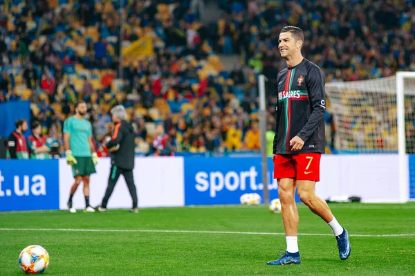 Kiev Ukraina Oktober 2019 Cristiano Ronaldo Kapten Och Framåt För — Stockfoto