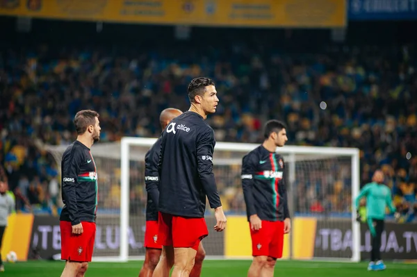 Kiev Ucrânia Outubro 2019 Cristiano Ronaldo Capitão Atacante Seleção Portuguesa — Fotografia de Stock