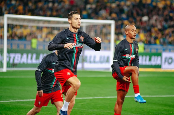 Kyjev Ukrajina Října 2019 Cristiano Ronaldo Kapitán Útočník Portugalského Národního — Stock fotografie