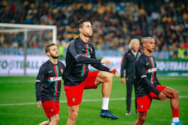 Kiev Ucrânia Outubro 2019 Cristiano Ronaldo Capitão Atacante Seleção Portuguesa — Fotografia de Stock