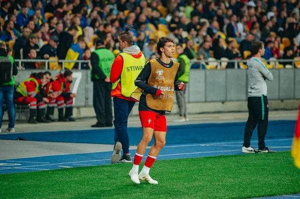 Kiev Ukraina Oktober 2019 Känslomässigt Porträtt Joao Felix Framför Portugals — Stockfoto