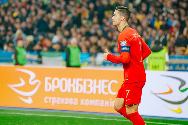 Kiev Oekraïne Oktober 2019 Cristiano Ronaldo Aanvoerder Aanvoerder Van Portugal — Stockfoto