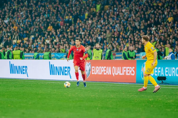 Kiev Ucrania Octubre 2019 Cristiano Ronaldo Capitán Delantero Selección Portuguesa — Foto de Stock