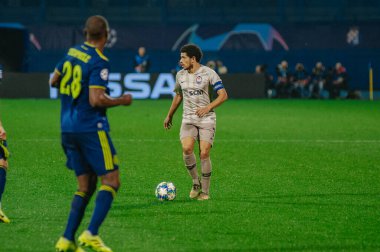 Zagreb, Hırvatistan - 6 Kasım 2019: UEFA CL karşılaşması sırasında Dinamo - Maksimir Stadyumu 'nda Shakhtar.