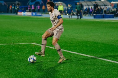 Zagreb, Hırvatistan - 6 Kasım 2019: UEFA CL karşılaşması sırasında Dinamo - Maksimir Stadyumu 'nda Shakhtar.