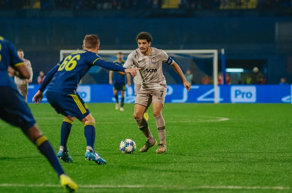 Zagreb, Hırvatistan - 6 Kasım 2019: UEFA CL karşılaşması sırasında Dinamo - Maksimir Stadyumu 'nda Shakhtar.