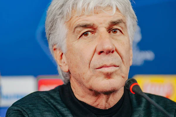 Kharkiv Ucrânia Dezembro 2019 Gian Piero Gasperini Treinador Atalanta Sua — Fotografia de Stock