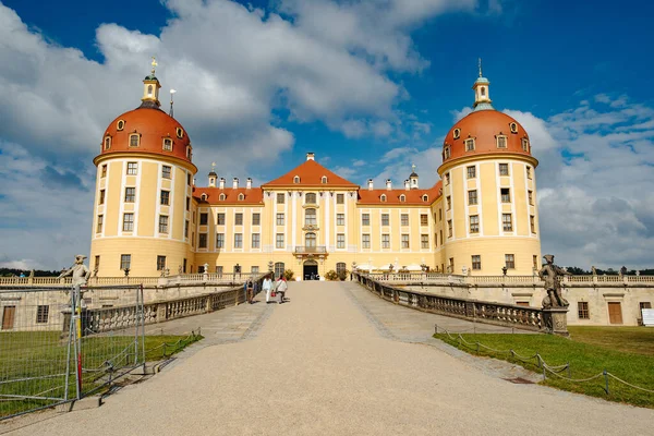 Moritzburg Deutschland September 2016 Sonnenuntergang Majestätischen Barockschloss Moritzburg Und Burgweiher — Stockfoto