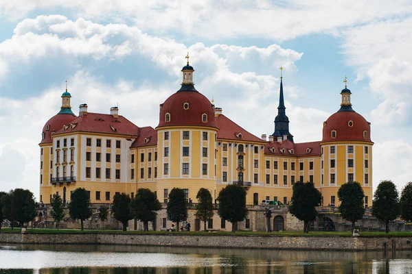 Moritzburg Deutschland September 2016 Sonnenuntergang Majestätischen Barockschloss Moritzburg Und Burgweiher — Stockfoto