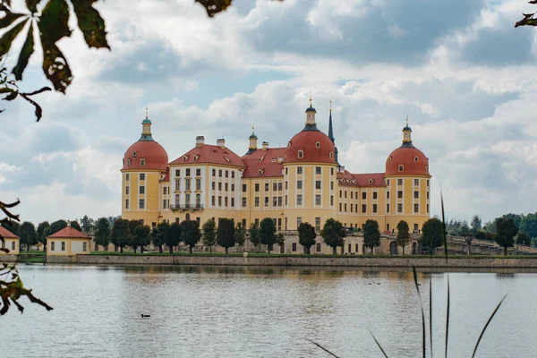 Moritzburg Deutschland September 2016 Sonnenuntergang Majestätischen Barockschloss Moritzburg Und Burgweiher — Stockfoto