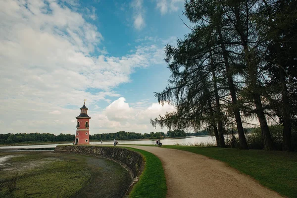 Moritzburg Deutschland September 2016 Sonnenuntergang Leuchtturm Des Majestätischen Barockschlosses Moritzburg — Stockfoto