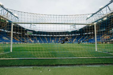 KHARKIV, UKRAINE - 14 Temmuz 2020 Metalist Stadyumu. PFL Metallist-1925 Avangard Futbol Maçı