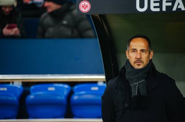 KHARKIV, UKRAINE - 14 Şubat 2019: UEFA Avrupa Ligi Shakhtar Donetsk - Eintracht Frankfurt maçında Adi Hutter.