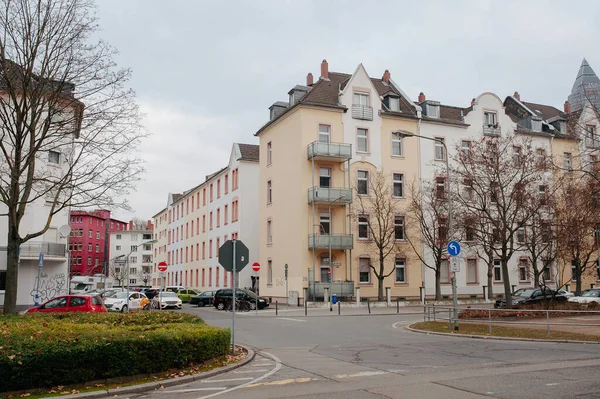 Frankfurt Duitsland Februari 2019 Lentestraat Stedelijke Architectuur Rustig Leven — Stockfoto