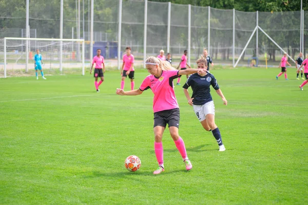 Kharkiv Ukraine July 2020 Woman Football Match Zhilstroi Voshod Lockdown — Stock Photo, Image