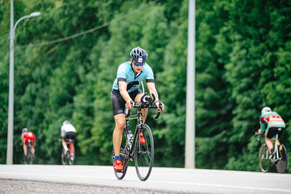 Kharkiv Ukraine August 2020 Triathon Biking Cyclist Triathlete Riding Racing — Stock Photo, Image