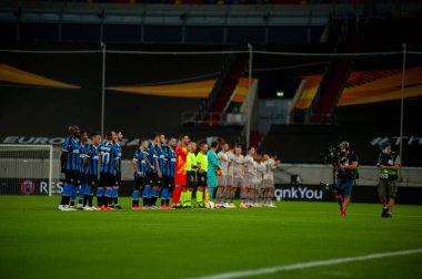 DÜKSELDORF, GERMANY - 17 AĞUSTOS 2020: Düsseldorf 'taki Esprit Arena Spor Kompleksi' nde oynanan UEFA Avrupa Ligi Shakhtar - Inter maçı. 